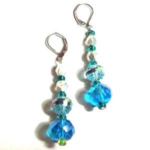 Beautiful Hand Crafted Earrings With Vintage Elements By London About 1 3/4"